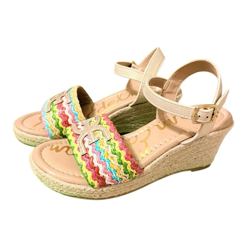 Sam Edelman Kids Lucia Band Espadrille Wedge Sandals – Multicolor – Size 2 – NWT